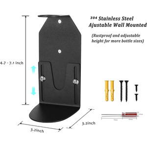Supporto a Parete per Dispenser di Sapone con Vassoio Regolabile, Porta Dispenser <span class=keywords><strong>Doccia</strong></span> Antiruggine in Acciaio Inox SUS304 per Bottiglie Ricaricabili (Singolo) - Product Image 2