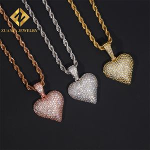 USA Stock Fine Jewelry Hip Hop VVS Diamond <b>Necklace</b> Solid 925 Sterling <b>Silver</b> Moissanite Iced Out <b>Heart</b> Pendant - Product Image 3