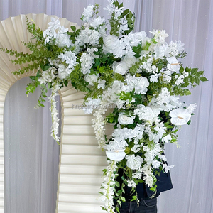 Arrangement d'<span class=keywords><strong>arche</strong></span> de mariage carré <span class=keywords><strong>en</strong></span> <span class=keywords><strong>bois</strong></span> Bouquet artificiel <span class=keywords><strong>vert</strong></span> pour toile de fond - Product Image 5