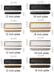 Assiettes à dîner carrées en céramique, <span class=keywords><strong>vaisselle</strong></span> de luxe en porcelaine, <span class=keywords><strong>vaisselle</strong></span> de table européenne nordique à bord <span class=keywords><strong>doré</strong></span> - Product Image 2