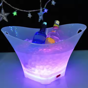Hộp Đêm Bar Khách Sạn Oval Clear Acrylic Nhựa Sạc Điện <span class=keywords><strong>Led</strong></span> Ánh Sáng <span class=keywords><strong>Ice</strong></span> <span class=keywords><strong>Bucket</strong></span> Cooler - Product Image 5