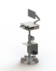 Hot-Hospital Use Bedside Mobile Medical Tablet Cart & Medical Monitor Stand mit Korb Krankenhaus wagen Krankenhaus möbel Metall