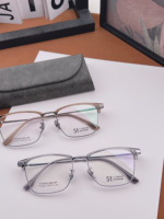 ST All-Day Comfort Montures de lunettes optiques en titane ultra-légères Forme de visage en diamant avec résistance à la corrosion