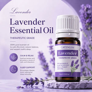 Huile essentielle de lavande pressée à froid, qualité thérapeutique, 100% pure et naturelle, hydratante, parfum frais, 5 ml pour le soin de la peau du corps - Product Image 4
