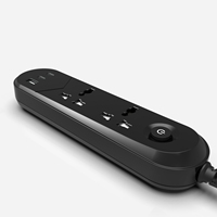 Multiprise universelle 2-4 voies 2M avec 1 prise USB et 2 ports Type-C, câble en cuivre PP pour maison et bureau