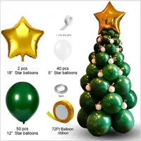 Pacote de balão de látex, natal, verde, floresta, série de balão de árvore de natal