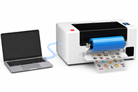 Imprimante d'autocollants UV DTF A3 avec laminateur à feuille d'or 2-en-1, vernis 3D, petite machine de bureau pour enveloppes de gobelets et étiquettes DIY