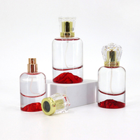 Vente en gros bouteille de parfum en verre transparent et coloré de cylindre unique de 30ml 50ml 100ml flacon pulvérisateur de parfum à sertir avec bouchon
