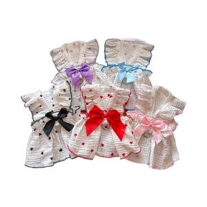 Robes pour animaux de compagnie, pour chiens et chats, jupe à motif de cœur en coton, tenue mignonne pour le printemps et l'été, vêtements quatre saisons - Product Image 5