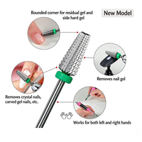 Kit de 5 embouts de ponçage pour ongles pour le retrait de gel, de cuticules et de strass et la préparation des ongles naturels