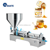 Machine de remplissage semi-automatique horizontale pneumatique à tête unique pour confiture, crème, sauce, liquides visqueux, sachets, bouteilles et mise en conserve