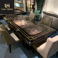 Prix de la table à manger ronde rotative en marbre de luxe sur mesure OEM 8 places