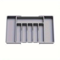 Organizador de cubiertos ajustable de plástico KZR, organizador de cajones de cocina expandible, divisor de cajones para cubiertos.