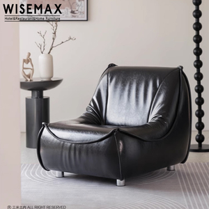 WISEMAX MUEBLES Moderno Nordic Sala de estar Sofá reclinable Silla Tapicería de cuero Lisure Lounge Chair para Hotel Home Villa - Product Image 4