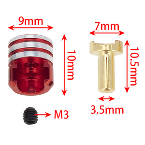 Connecteurs de dissipateur thermique à prise bullet, 4 pièces, prises de batterie plaquées cuivre, échelle 1:10, pour camion tout-terrain, voiture modifiée RC, 3.5mm 4.0mm - Product Image 2