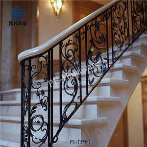 Hệ thống lan can cầu thang sắt rèn thiết kế hiện đại, sử dụng được trong nhà và ngoài trời, lan can sắt thép rèn cho biệt thự. - Product Image 6