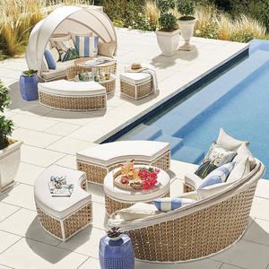 <span class=keywords><strong>Chaise</strong></span> longue <span class=keywords><strong>de</strong></span> jardin moderne en aluminium et rotin pour plage, piscine, hôpital ou hôtel – Idéale pour bronzer - Product Image 3