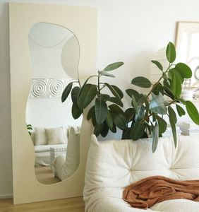2025 miroir de sol en verre Durable pleine longueur tendance avec conception de vague de rétroéclairage pour la décoration intérieure décoration murale meubles de salon - Product Image 3