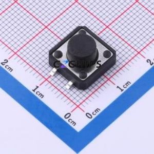 TS-1094S-A7B3-D2 Tactile Switch SMD-4P,12x12mm Switch Single Pole Single Throw Round Button 2.5N Vertical Mount - Product Image 1