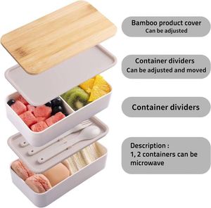 Promotional Children's <b>Lunch</b> <b>Box</b> Food Grade School <b>Lunch</b> <b>Box</b> PP Double Layer <b>Lunch</b> <b>Box</b> with Bag Custom logo - Product Image 4