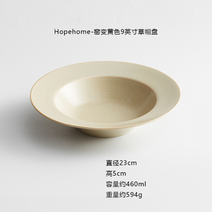 Set di stoviglie per <span class=keywords><strong>Pasta</strong></span> in porcellana a fuoco alto ecologico piatto per zuppa in ceramica grigia con ampio bordo cappello di paglia per ristoranti - Product Image 6