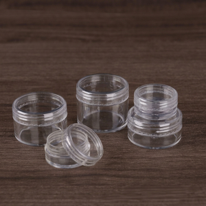 Tarro transparente de plástico PS de 3g, 5g, 20g, contenedor de muestra cosmética, caja redonda de plástico para almacenamiento de esmalte de uñas y maquillaje. - Product Image 1