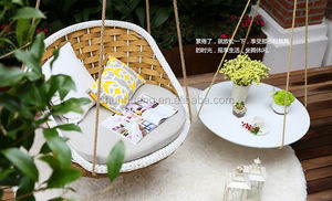 नया आगमन एल्यूमीनियम फ्रेम लटकाने वाली टोकरी पे रतन हैममॉक स्विंग कुर्सियां विला आंगन के लिए - Product Image 5