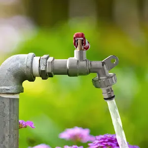 TMOK Water Saving 1/2" Inch Lockable Garden Water Tap Brass Faucet Bibcock With Padlock