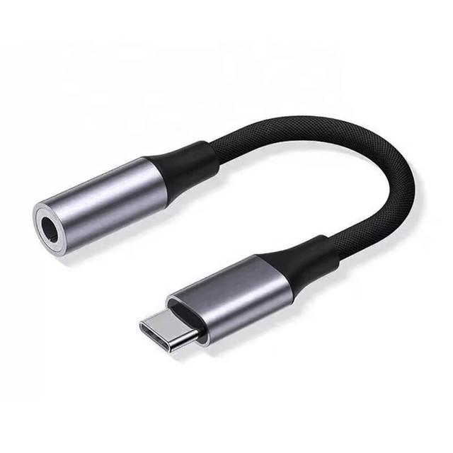 Nylon Digital Audio Cable Chip USB-C USB C Type C Male to 3.5MM Aux Headphone Earphone Jack Stereo Audio Adapter Cable
