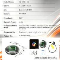 PlayAiBox Qualcomm 6350 Android 15, Caja Inalámbrica Carplay con IA, 8GB+128GB, Gran Cantidad de Aplicaciones, Caja de Video, Adaptador Inalámbrico para Youtube/Netflix