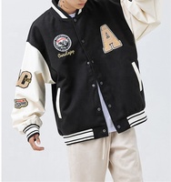 Veste de baseball automne homme en coton personnalisé impression lettres et chiffres nouvelle mode veste de baseball homme noir Letterman Plus size vestes universitaires pour hommes