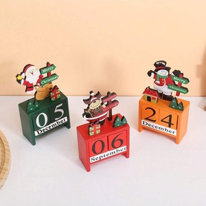 Calendrier <span class=keywords><strong>de</strong></span> compte <span class=keywords><strong>à</strong></span> rebours <span class=keywords><strong>de</strong></span> <span class=keywords><strong>Noël</strong></span> et du Nouvel An, ornement avec Père <span class=keywords><strong>Noël</strong></span>, renne, bonhomme <span class=keywords><strong>de</strong></span> neige, design <span class=keywords><strong>en</strong></span> bois, décoration <span class=keywords><strong>de</strong></span> bureau <span class=keywords><strong>à</strong></span> domicile, <span class=keywords><strong>cadeau</strong></span> - Product Image 2