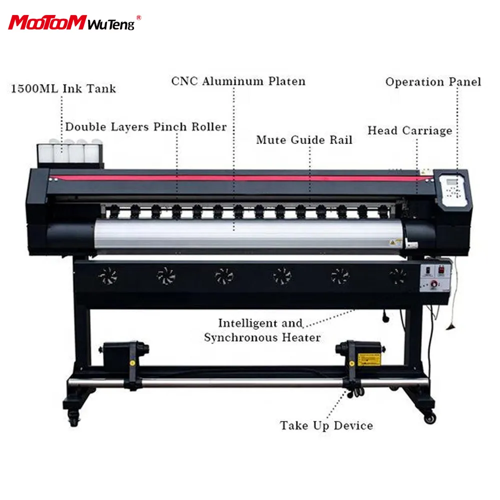 Format besar Eco Solvent UV Flatbed Inkjet Printer Roll untuk Roll UV Banner Printer sublimasi tabung Printer