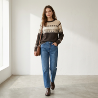 Pull en cachemire d'hiver avec motif épais, chaud et doux, pull en cachemire pour femmes