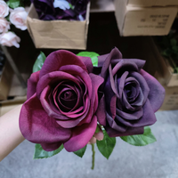 Rose artificielle réaliste ZZZ au toucher naturel, tige unique, style moderne, décoration intérieure pour arrangements de mariage, bouquet de mariée