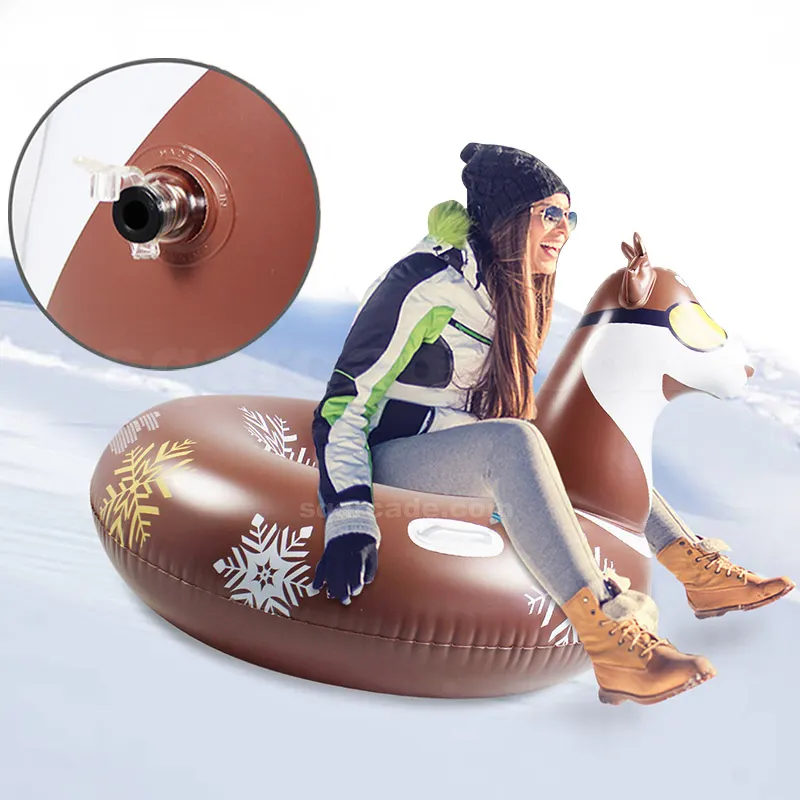 New spot inflatable snow tube tri-color snow sled thickening cold outdoor rainbow slide skiing single seat skating ring