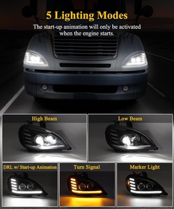 1PCS HUAFUXING Phare avant LED complet de remplacement, noir, OEM, pour camions américains Columbia Semi Trucks 1996-2017 - Product Image 3