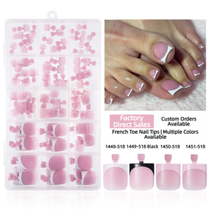 150 autocollants pour ongles de pieds courts nude français, pré-dessinés, couvrants, auto-adhésifs, imperméables, pour <span class=keywords><strong>manucure</strong></span> et décoration des ongles. - Product Image 2