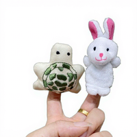 Nouvel ensemble de tortues et lapins en peluche super douce Kawaii pour soulager le stress, mini marionnettes apaisantes pour parents et enfants en coton PP