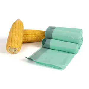 Bolsa de basura de plástico degradable de alta resistencia, se puede personalizar, respetuosa con el medio ambiente, bolsa de basura de almidón de maíz