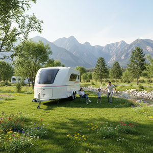 Nouvelles caravanes de camping en aluminium léger à double essieu, design moderne, pour 4 personnes, maison mobile, <span class=keywords><strong>caravane</strong></span> de voyage - Product Image 2