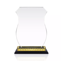 Trophées en cristal K9 vierges en gros à Guangzhou, prix bas, trophées en verre personnalisés avec base noire
