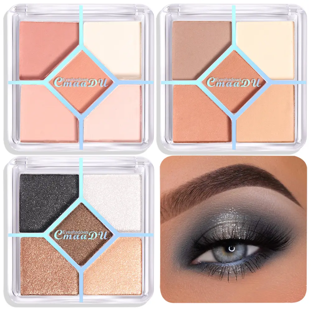 Wholesale Beauty Nude Matte Glazed Eye Shadow 5 Color Makeup Highlighter Contouring Eyeshadow in one Palette