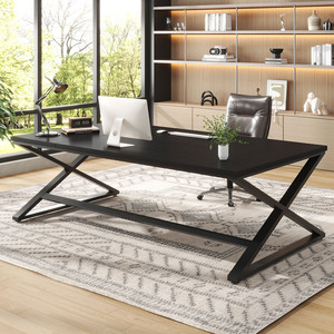 Extra Long Modern <strong>Office</strong> <strong>Desk</strong> Large <strong>Rustic</strong> Industrial Study Work Computer <strong>Desk</strong> for Home <strong>Office</strong> Bedroom Dining Living Room - Product Image 3