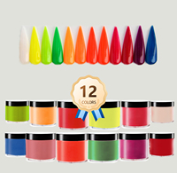 Poudre pigmentée pour nail art, poudre cristalline néon, poudre acrylique néon pour ongles