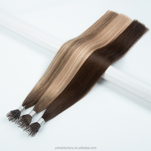 Nouvelles extensions de cheveux Yuanzhen de haute qualité, élastiques, double trame, en cheveux russes, à la kératine - Product Image 3