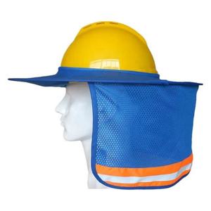 หมวกกันน็อคตาข่ายเต็มขอบหมวกกันน็อคคอกันแดดหมวกก่อสร้างกลางแจ้งหมวกแข็งพร้อมเทปสะท้อนแสงหมวกนิรภัย - Product Image 2