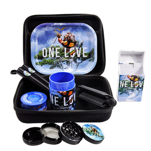 Hot sale ABS Metal Smoking Accessories Set Smoking Cigarette Rolling Tray Storage Jar Kit Rolling Machine Case Smoking Set