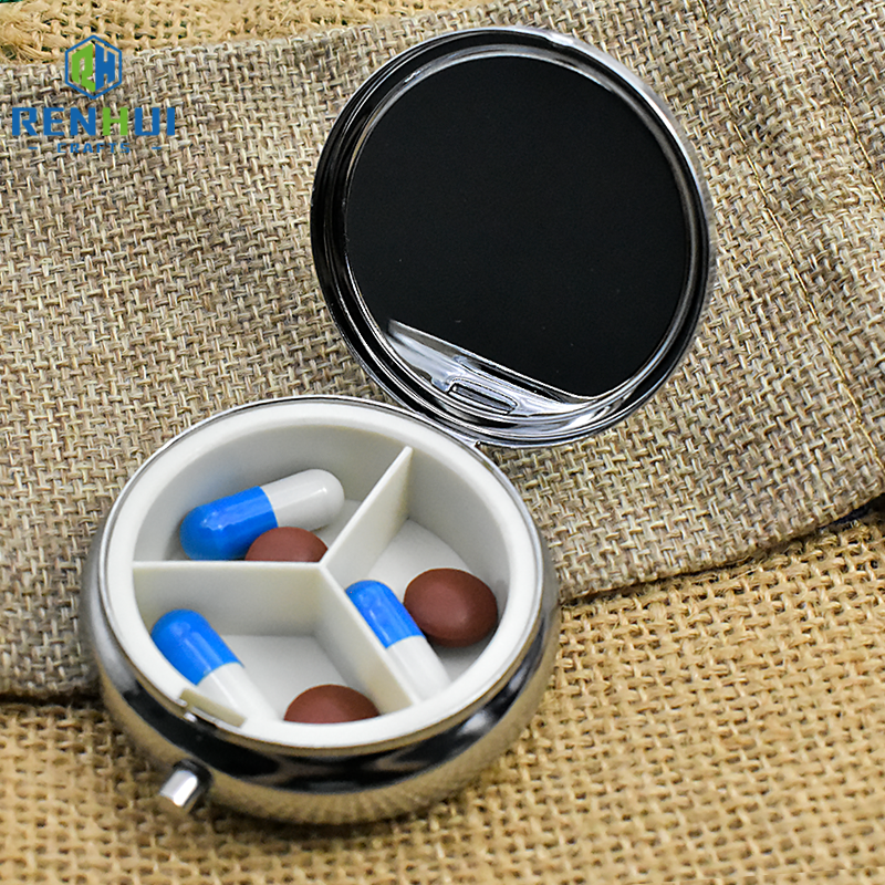 Лидер продаж будет носить с собой на заказ милое цветное украшение 40 мм металлический лекарства таблетницы