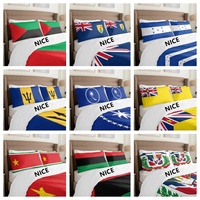 Ensemble de couvre-lit en coton à motif de drapeau national personnalisé, 3 pièces, pour la maison, le dortoir universitaire et la rénovation de la chambre d'hôtes